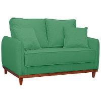 Sofa Sena 2 Lugares Base De Madeira Para Sala Hotel Linho Verde - 7