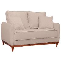 Sofa Sena 3 Lugares Base De Madeira Para Sala Hotel Linho Palha - 8