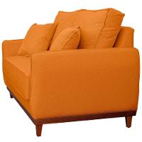 Sofa Sena 2 Lugares Base De Madeira Para Sala Hotel Linho Terra Cota