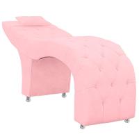 Maca Estofada Capitone Julia Para Estetica Facial Sombrancelha E Cilios Suede Cor Rosa Bebe - 1