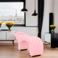 Maca Estofada Capitone Julia Para Estetica Facial Sombrancelha E Cilios Suede Cor Rosa Bebe - 5