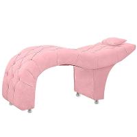 Maca Estofada Capitone Julia Para Estetica Facial Sombrancelha E Cilios Suede Cor Rosa Bebe - 6