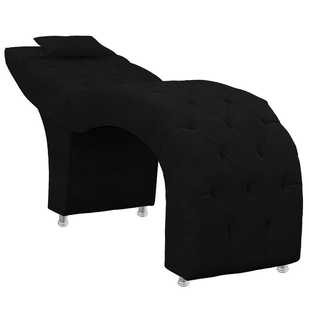 Maca Estofada Capitone Julia Para Estetica Facial Sombrancelha E Cilios Suede Cor Preto - 1