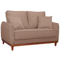 Sofa Sena 2 Lugares Base De Madeira Para Sala Hotel Linho Marrom - 8