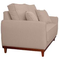 Sofa Sena 2 Lugares Base De Madeira Para Sala Hotel Linho Palha - 9