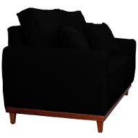 Sofa Sena 2 Lugares Base De Madeira Para Sala Hotel Linho Preto - 9
