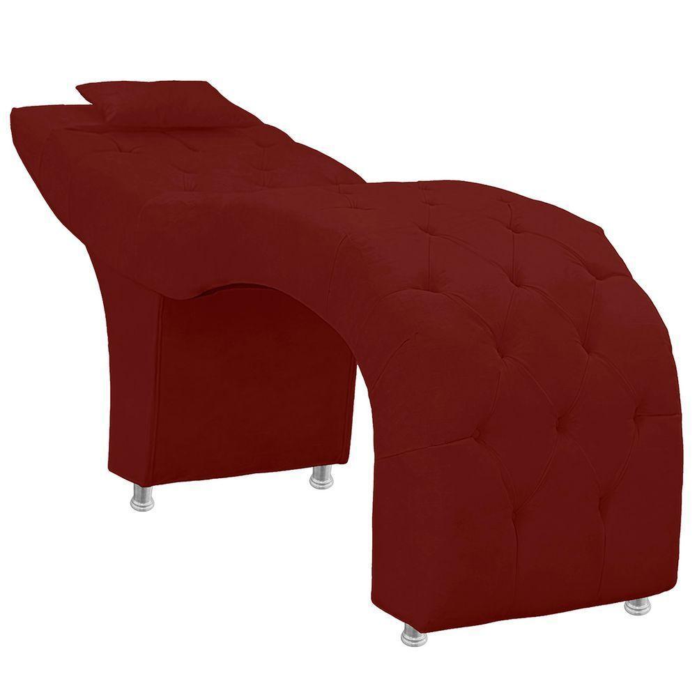 Maca Estofada Capitone Julia Para Estetica Facial Sombrancelha E Cilios Suede Cor Marsala - 1