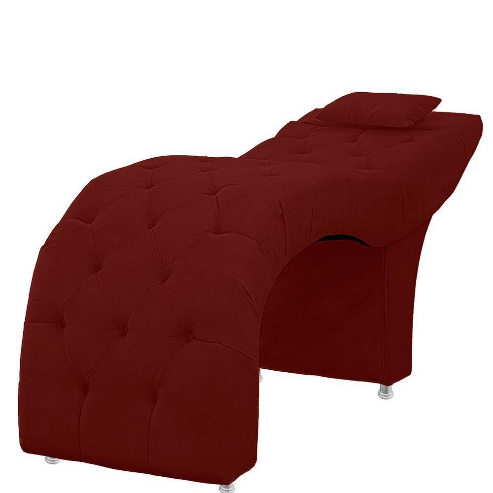 Maca Estofada Capitone Julia Para Estetica Facial Sombrancelha E Cilios Suede Cor Marsala - 5