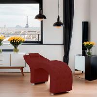 Maca Estofada Capitone Julia Para Estetica Facial Sombrancelha E Cilios Suede Cor Marsala - 6