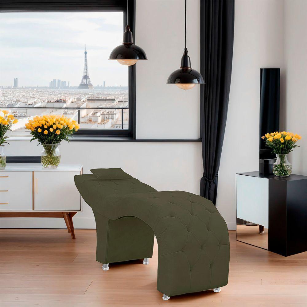 Maca Estofada Capitone Julia Para Estetica Facial Sombrancelha E Cilios Suede Cor Chocolate - 6