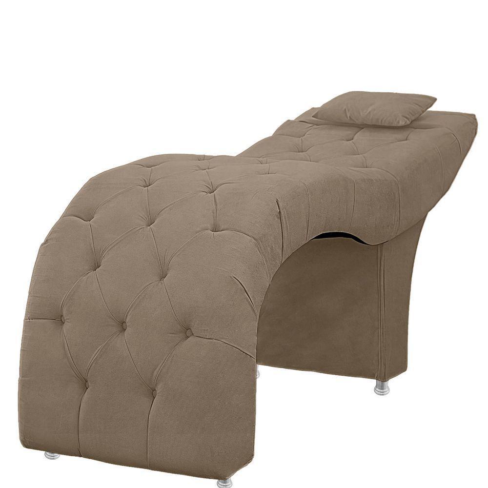 Maca Estofada Capitone Julia Para Estetica Facial Sombrancelha E Cilios Suede Cor Capuccino - 5