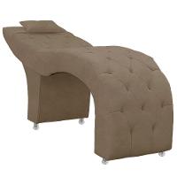 Maca Estofada Capitone Julia Para Estetica Facial Sombrancelha E Cilios Suede Cor Capuccino - 1