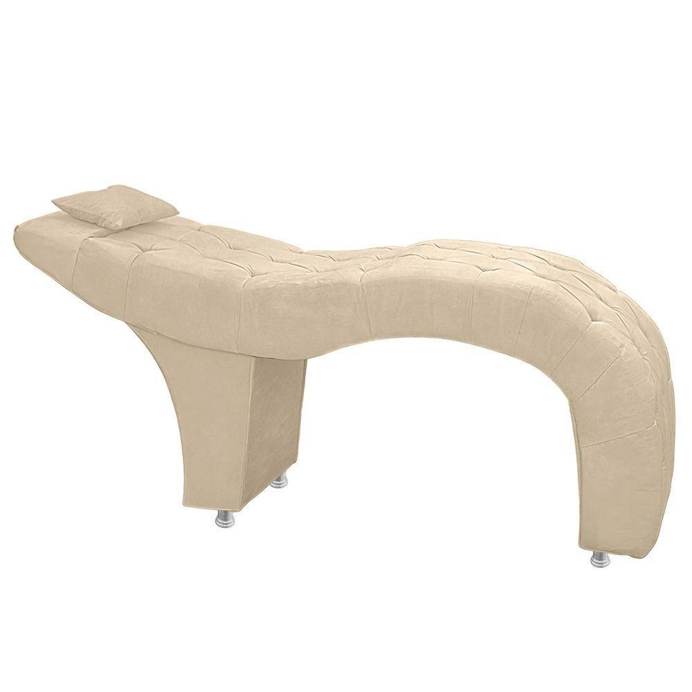 Maca Estofada Capitone Julia Para Estetica Facial Sombrancelha E Cilios Suede Cor Bege - 7