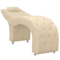 Maca Estofada Capitone Julia Para Estetica Facial Sombrancelha E Cilios Suede Cor Bege - 1