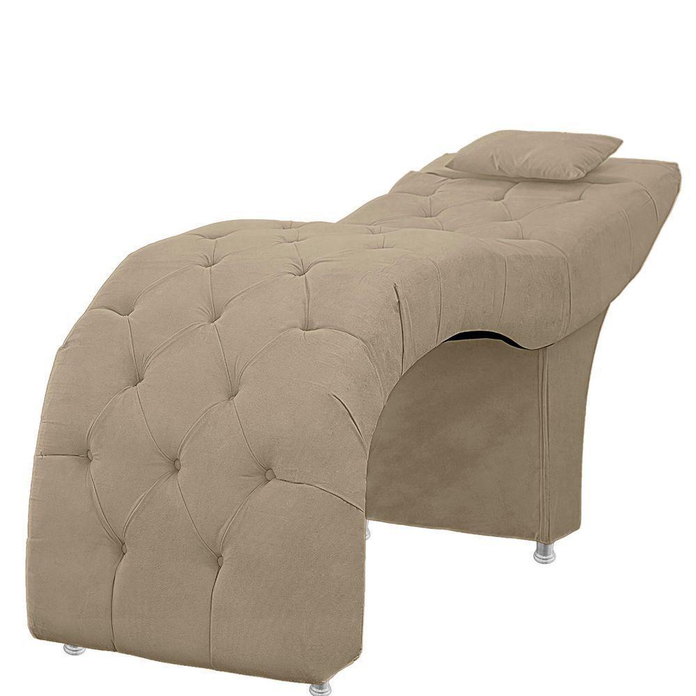 Maca Estofada Capitone Julia Para Estetica Facial Sombrancelha E Cilios Suede Cor Bege Médio - 2