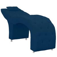 Maca Estofada Capitone Julia Para Estetica Facial Sombrancelha E Cilios Suede Cor Azul Marinho - 1