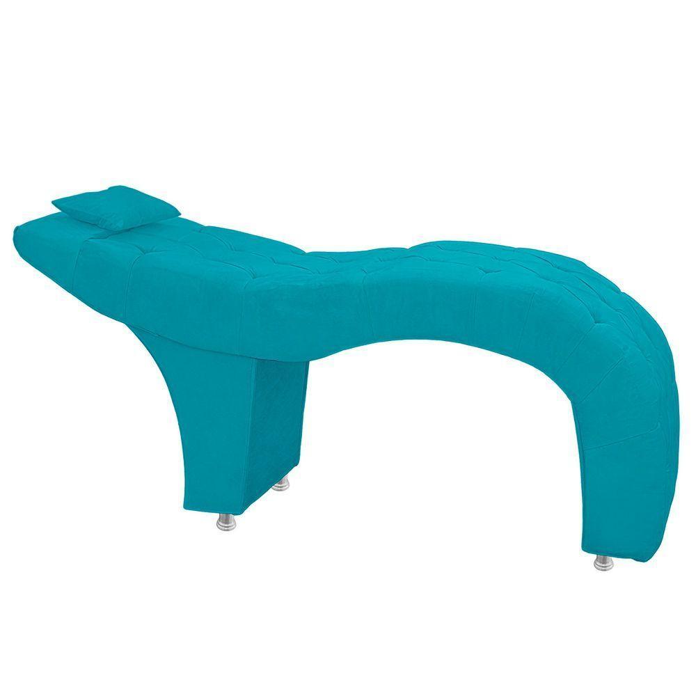 Maca Estofada Capitone Julia Para Estetica Facial Sombrancelha E Cilios Suede Cor Azul Claro - 7