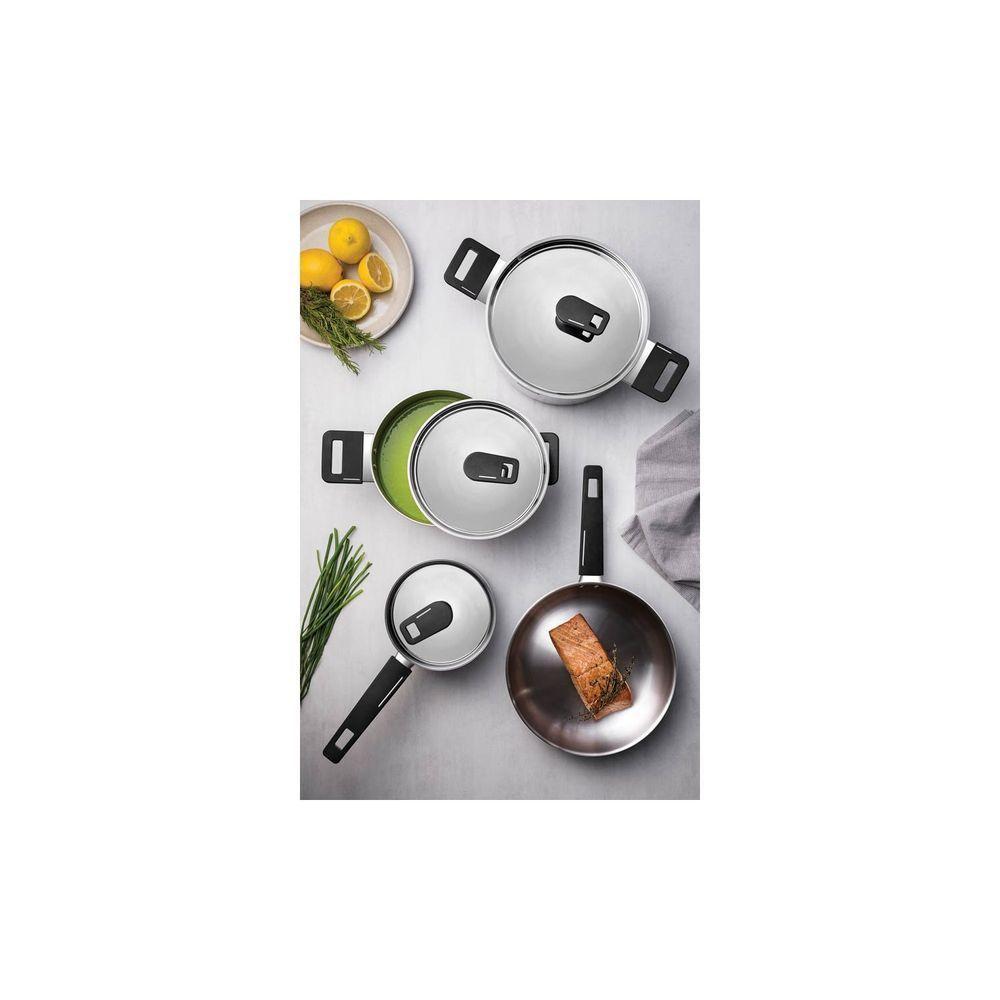Caçarola Grano Baquelite Funda Aço Inox Fundo Triplo Tampa Alças De Baquelite 20cm 3,5l - 2