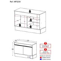 Balcão Cozinha Gabinete Pia 120cm 2 Portas Com Rodapé Veneza Multimóveis Mp2239 Branco/dourado Branco/dourado
