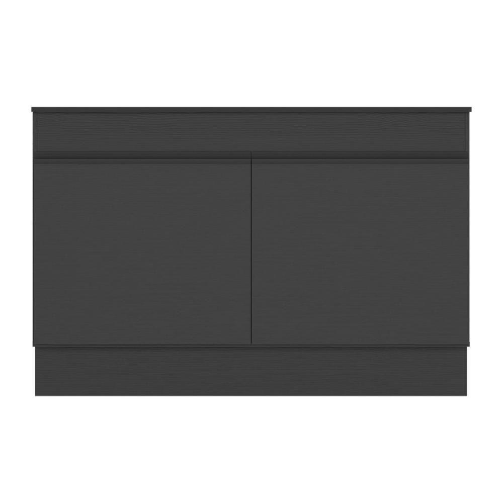 Balcão Cozinha Gabinete Pia 120cm 2 Portas Com Rodapé Veneza Multimóveis Mp2239 Preto Preto - 5
