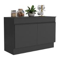 Balcão Cozinha Gabinete Pia 120cm 2 Portas Com Rodapé Veneza Multimóveis Mp2239 Preto Preto - 1