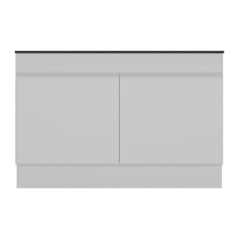 Balcão Cozinha Gabinete Pia 120cm 2 Portas Com Rodapé Veneza Multimóveis Mp2239 Branco Branco - 2