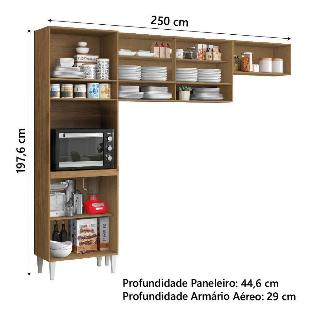 Armário De Cozinha Completa 6 Portas 4 Nichos Aurora Atacama/off White Aramóveis - 4