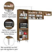 Armário De Cozinha Completa 6 Portas 4 Nichos Aurora Atacama/off White Aramóveis - 3