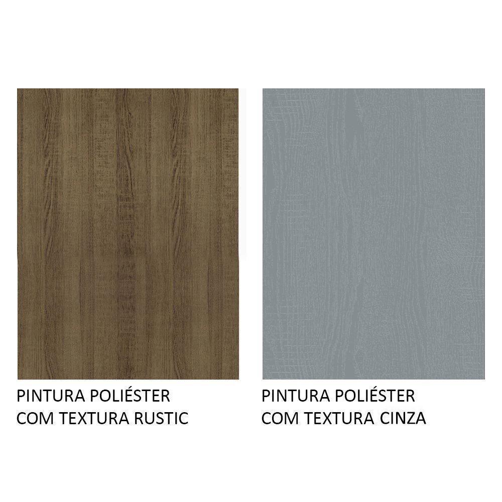 Armário Cozinha Compacta 165cm Rustic-Cinza Emilly 07 - 2
