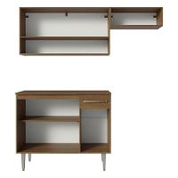 Armário Cozinha Compacta 165cm Rustic-Cinza Emilly 07 - 5