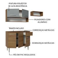 Armário Cozinha Compacta 165cm Rustic-Cinza Emilly 07 - 7