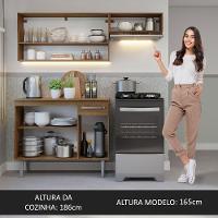 Armário Cozinha Compacta 165cm Rustic-Cinza Emilly 07 - 10