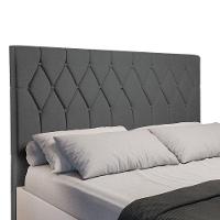 Cabeceira Estofada Para Cama Box Casal Queen Miami De 1,60m Suede Dobuê Cinza - 1