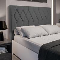 Cabeceira Estofada Para Cama Box Casal Miami De 1,40m Suede Dobuê Cinza - 5