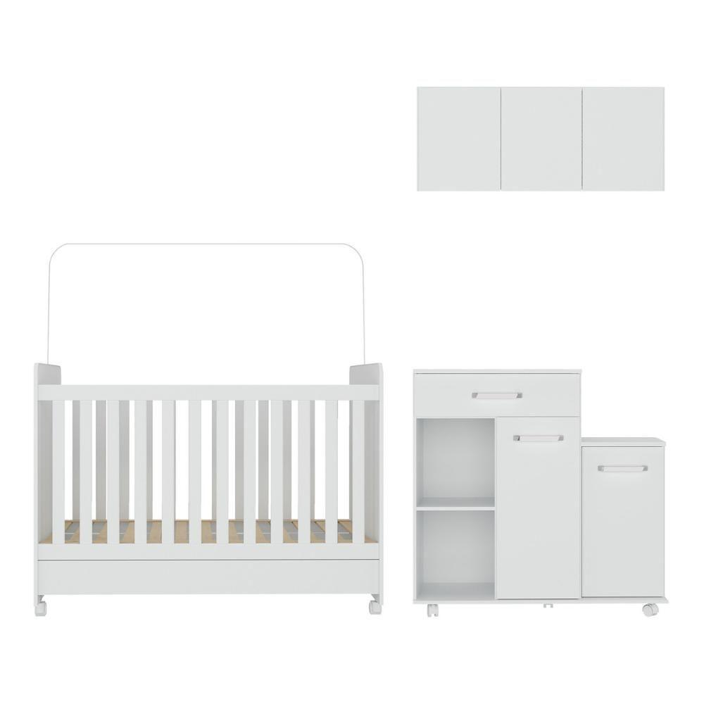 Berço Americano 3 Em 1 Com Colchão Incluso Multimóveis Mp4213 Branco Branco - 4