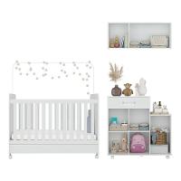 Berço Americano 3 Em 1 Com Colchão Incluso Multimóveis Mp4213 Branco Branco - 3