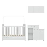 Berço Americano 3 Em 1 Com Colchão Incluso Multimóveis Mp4213 Branco Branco