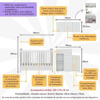 Berço Americano 3 Em 1 Com Colchão Incluso Multimóveis Mp4213 Branco Branco - 5
