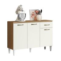 Balcão De Cozinha 3 Portas 1 Gaveta Com Tampo 1,20m Aurora Aramóveis Atacam/off - 1