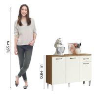 Balcão De Cozinha 3 Portas 1 Gaveta Com Tampo 1,20m Aurora Aramóveis Atacam/off - 2