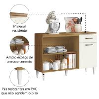 Balcão De Cozinha 3 Portas 1 Gaveta Com Tampo 1,20m Aurora Aramóveis Atacam/off - 3