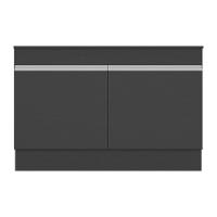 Balcão Cozinha Gabinete Pia 120cm 2 Portas Com Rodapé Veneza Multimóveis Mp2239 Preto/branco Preto/branco - 2