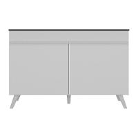Balcão Cozinha Gabinete Pia 120cm 2 Portas Veneza Multimóveis V3738 Branco Branco - 2