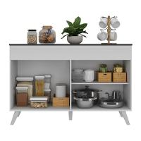 Balcão Cozinha Gabinete Pia 120cm 2 Portas Veneza Multimóveis V3738 Branco Branco - 3