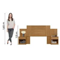 Cabeceira Para Cama Box Casal Queen Com Mesa De Cabeceira Freijó/off White/cinza Flex Araguaia Moval - 2