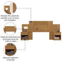 Cabeceira Para Cama Box Casal Queen Com Mesa De Cabeceira Freijó/off White/cinza Flex Araguaia Moval