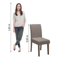 Conjunto Com 2 Cadeiras Estofada Sala De Jantar Trieste Siena Cedro / Mascavo Dobuê Cedro - 2