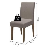 Conjunto Com 2 Cadeiras Estofada Sala De Jantar Trieste Siena Cedro / Mascavo Dobuê Cedro - 4