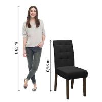 Conjunto Com 2 Cadeiras Estofada Sala De Jantar Dubai Castanho/preto Dobuê Cas/ptotex - 2