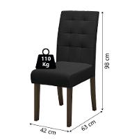 Conjunto Com 2 Cadeiras Estofada Sala De Jantar Dubai Castanho/preto Dobuê Cas/ptotex - 4
